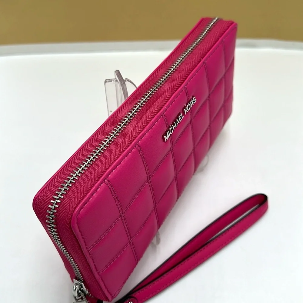 MICHAEL KORS Continental Wristlet Phone Case Wallet Dragonfruit   NWT